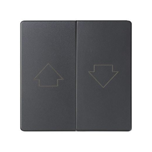 Tecla doble para mecanismo de persianas con enclavamiento de seguridad en color grafito Simon 82