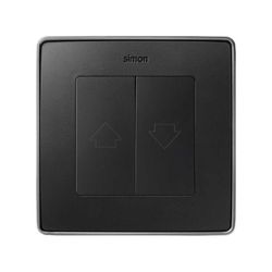 Tecla doble para mecanismo de persianas con enclavamiento de seguridad en color grafito Simon 82