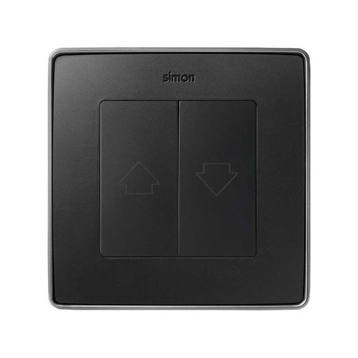 Tecla doble para mecanismo de persianas con enclavamiento de seguridad en color grafito Simon 82