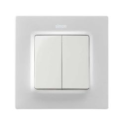 Tecla doble para mecanismos de mando blanco mate Simon 82 Concept