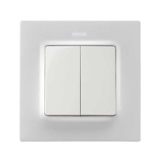Tecla doble para mecanismos de mando blanco mate Simon 82 Concept