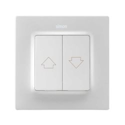 Tecla doble para mecanismos de persianas con enclavamiento de seguridad blanco mate Simon 82 Concept