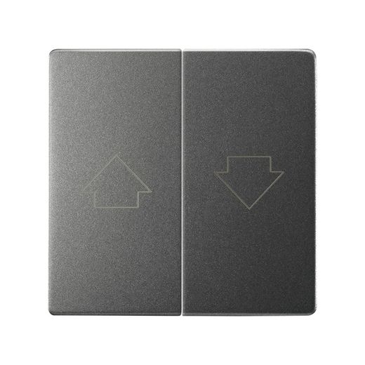 Tecla doble para mecanismos de persianas con enclavamiento de seguridad en color titanio Simon 82 Concept