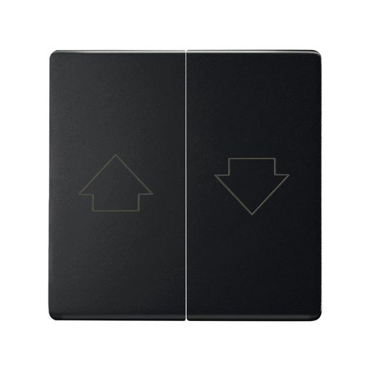 Tecla doble para mecanismos de persianas con enclavamiento de seguridad negro mate Simon 82 Concept
