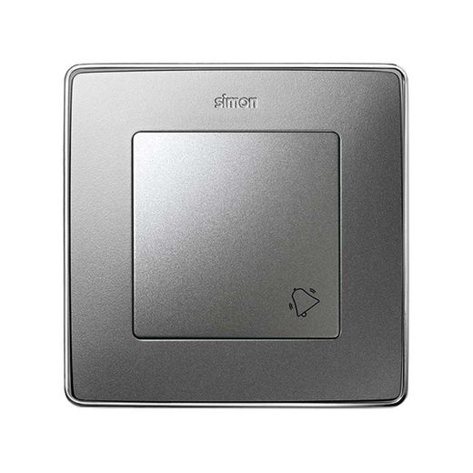 Tecla individual con grabado campana para pulsador aluminio Simon 82