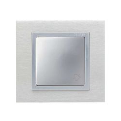 Tecla simple con grabado campana para pulsador en color aluminio Simon 82
