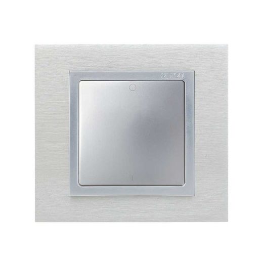 Tecla simple para interruptor bipolar con grabado I/O en color aluminio Simon 82