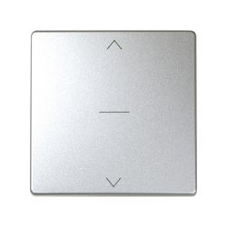 Tecla simple para mecanismo de persianas con 3 posiciones (subida, bajada y paro), en color aluminio frío Simon 82