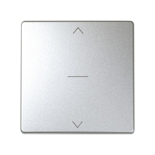 Tecla simple para mecanismo de persianas con 3 posiciones (subida, bajada y paro), en color aluminio frío Simon 82