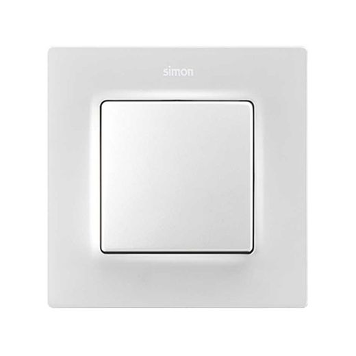 Tecla simple para mecanismos de mando blanco mate Simon 82 Concept