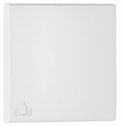 Tecla simple para pulsador con símbolo de campana en color blanco