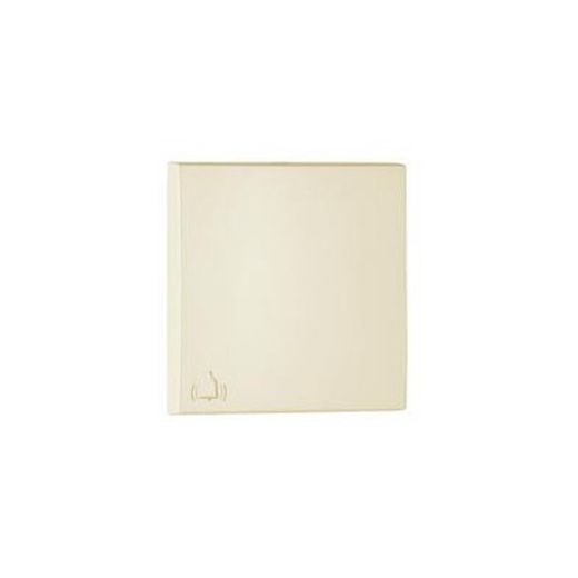 Tecla simple para pulsador con símbolo de campana en color marfil