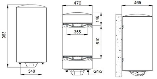 Termo eléctrico serie SB-N de 100 litros