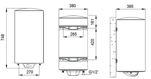 Termo eléctrico serie SB-N de 50 litros