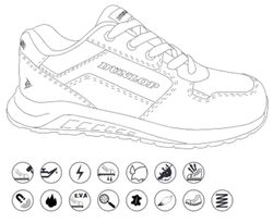 Zapato de seguridad Dunlop modelo Storm Line, en color negro