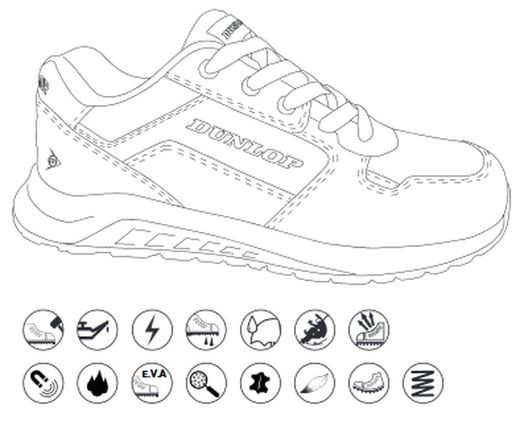 Zapato de seguridad Dunlop modelo Storm Line, en color negro